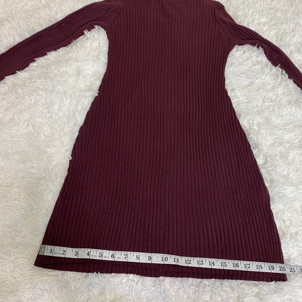 Skinnygirl Limelight MockNeck Keyhole Sweater Dress Women's Sexy Maroon, Medium - Picture 12 of 14